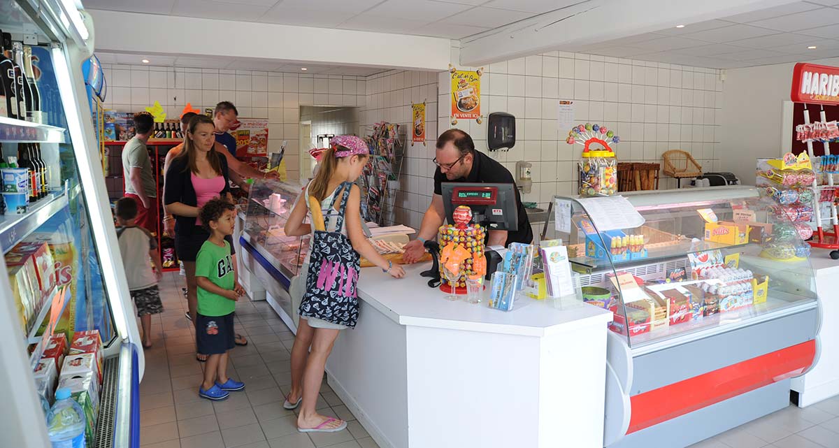 The grocery store at Les Écureuils campsite in Saint-Hilaire-de-Riez