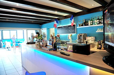 Interior of the Amy's House restaurant at Les Écureuils campsite in Saint-Hilaire-de-Riez