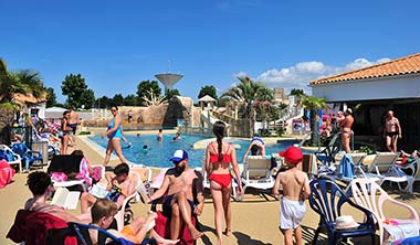 Beach of the aquatic area of the campsite near Saint-Gilles-Croix-de-Vie