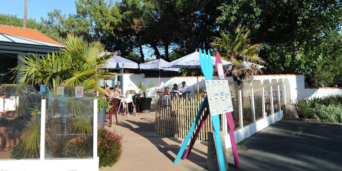 Entrance to the Amy's House restaurant at Les Écureuils campsite in Saint-Hilaire-de-Riez