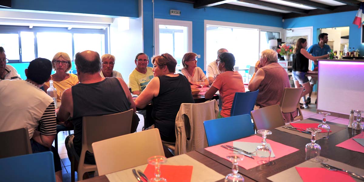 Interior of the Amy's House restaurant at Les Écureuils campsite in Saint-Hilaire-de-Riez