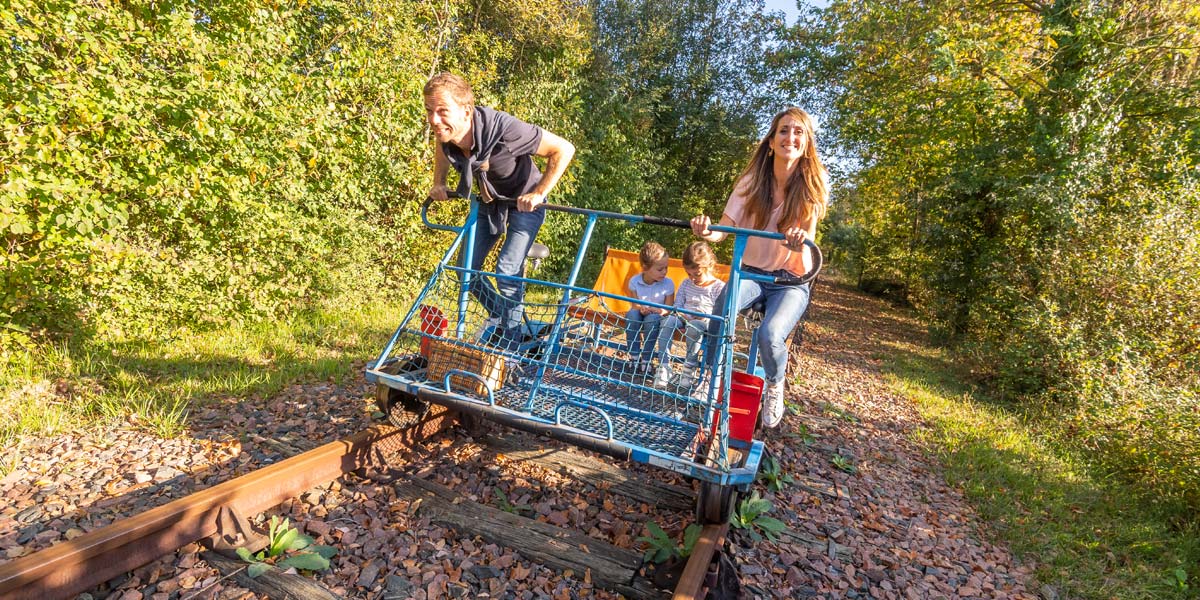 Vélorail in de Vendée bij camping Les Écureuils in Saint-Hilaire-de-Riez